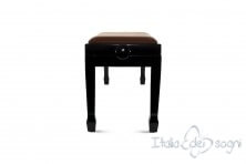 Small Bench for Piano "Casella" - Real Leather Brown