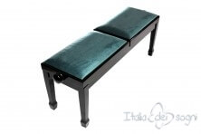 Small Bench for Piano "Casella" - Light Blue Velvet