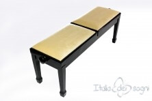 Small Bench for Piano "Casella" - Beige Velvet