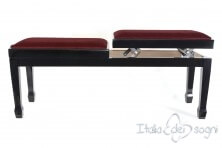 Small Bench for Piano "Casella" - Bordeaux Velvet