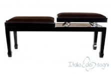 Small Bench for Piano "Casella" - Brown Velvet