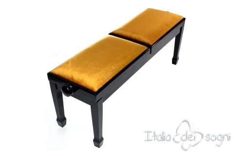 Small Bench for Piano "Casella" - Gold Velvet