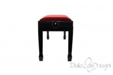 Small Bench for Piano "Casella" - Red Velvet
