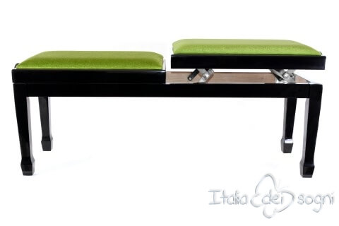 Small Bench for Piano "Casella" - Green Velvet